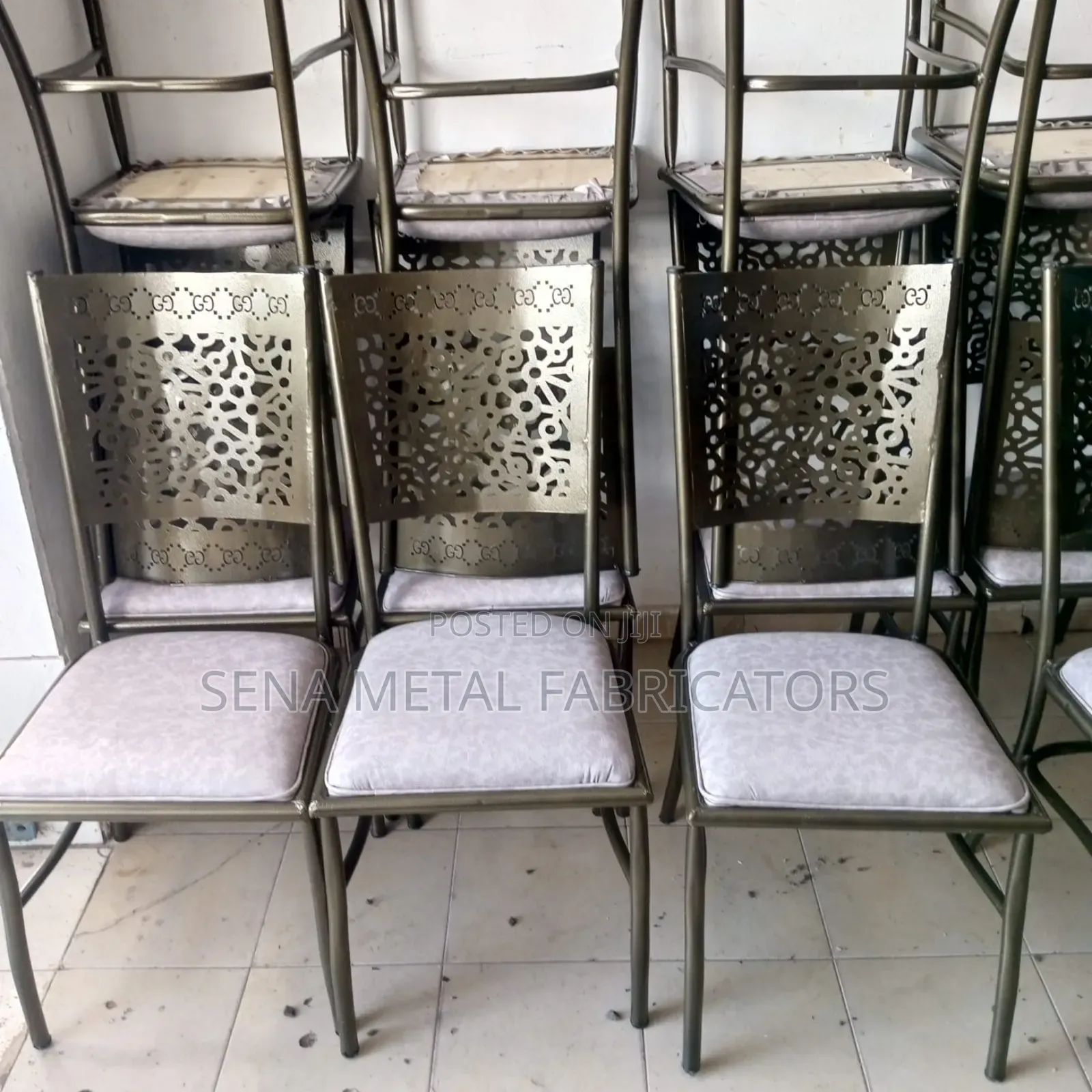 Restaurant Chairs With Grey Leather Faux Seating