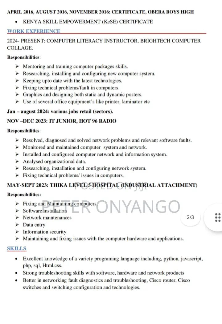 Admin Support / Personal Assistant