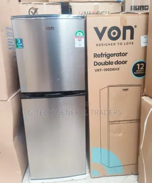 Von 195l Double Door Direct Cool Refrigerator