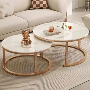 Office Table:Structured Circular-Shaped Office Coffee Table