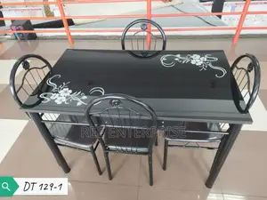 Black Executive 4 Sitter Dinning Table