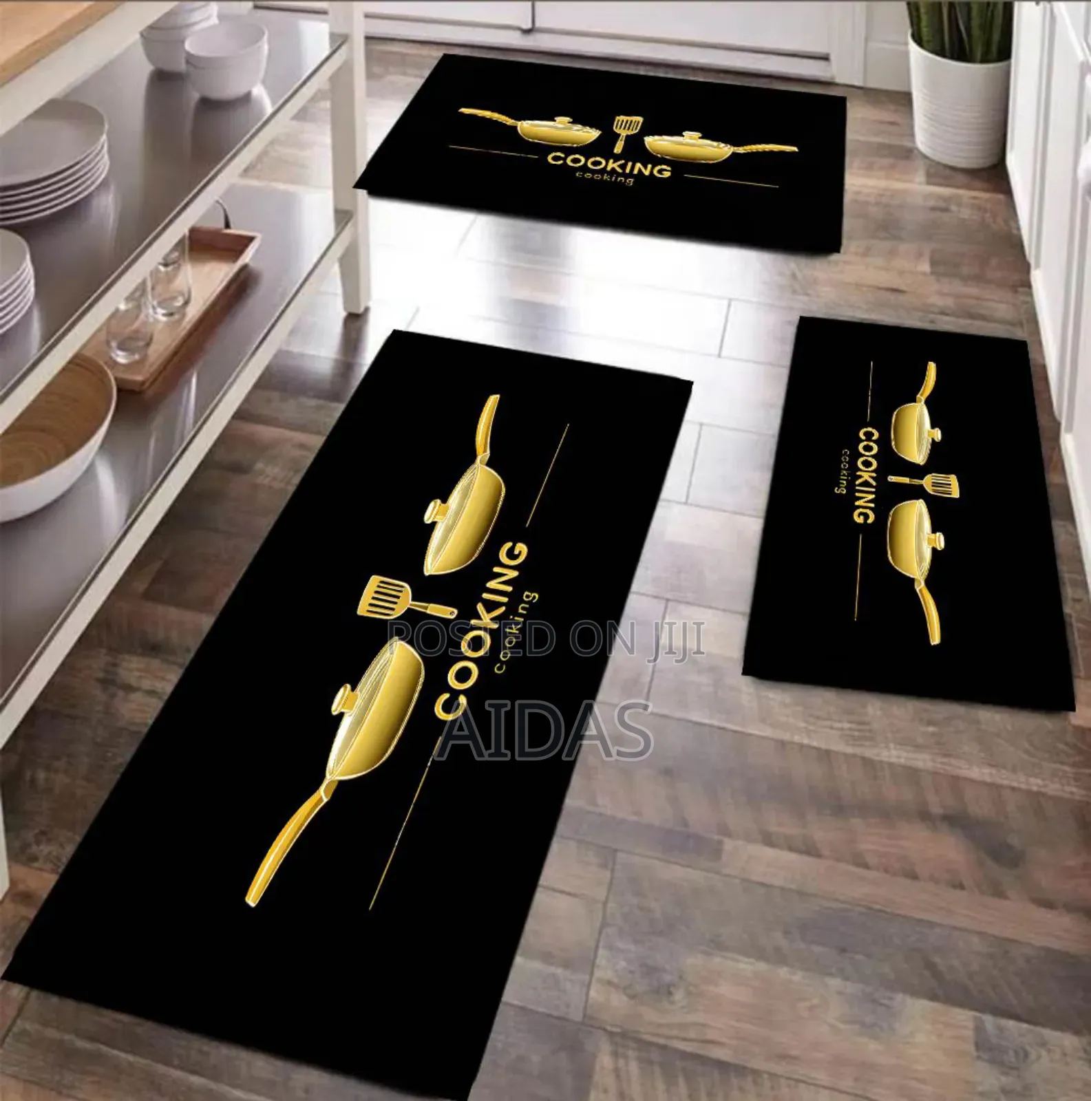 3 Pc Unbinded Kitchen Mat