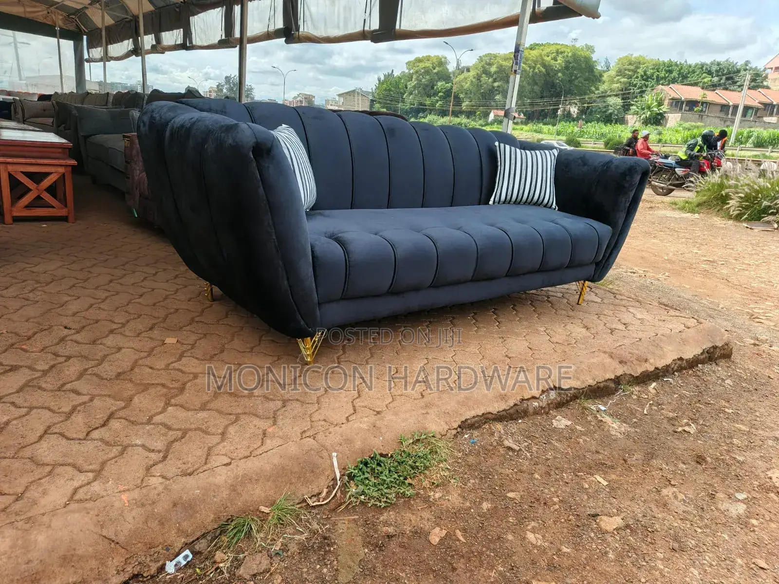 Back Permanent 3 Seater Sofa Set