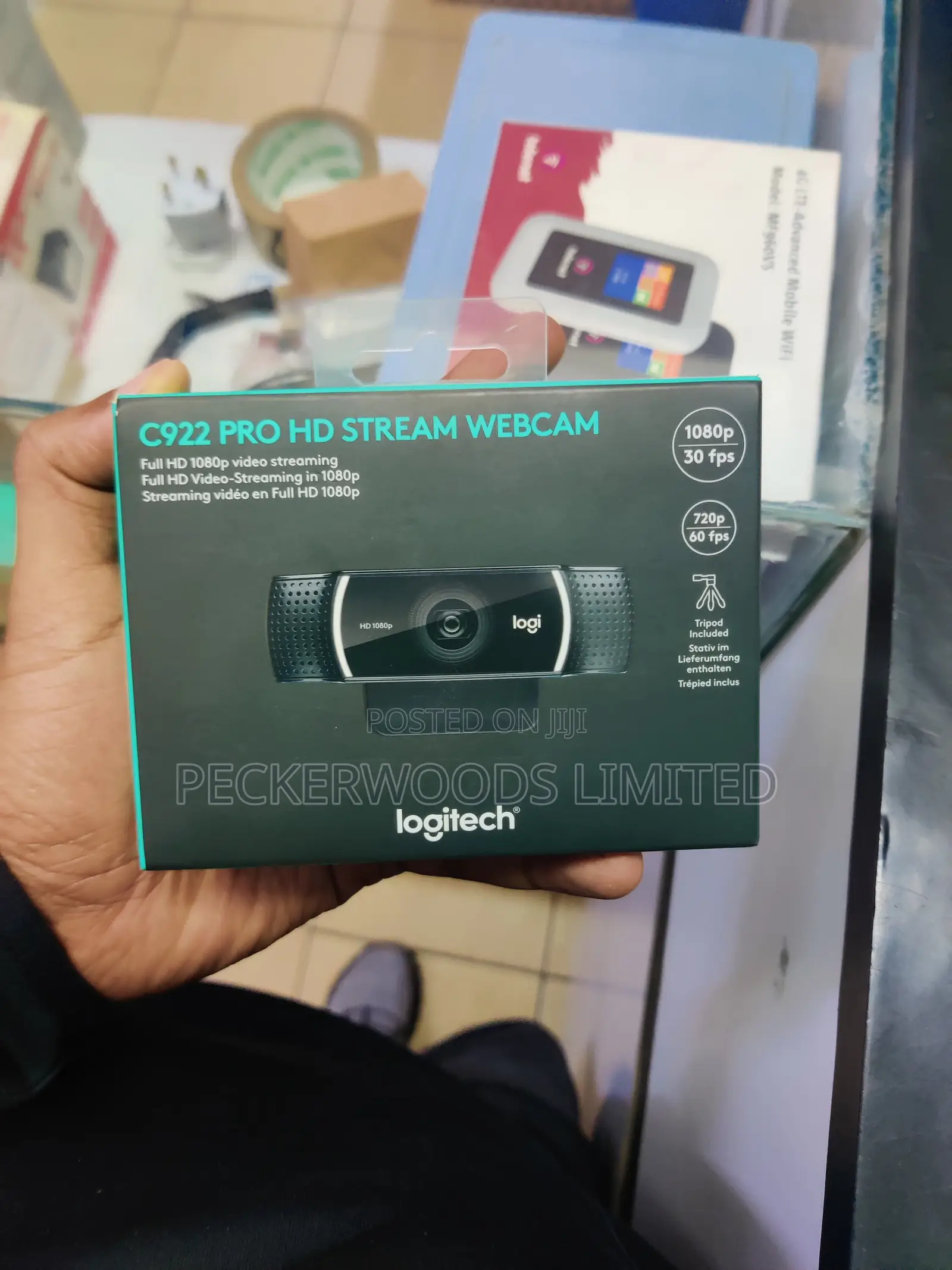1080p 30 FPS or 720p 60fps Logitech C922 Webcam