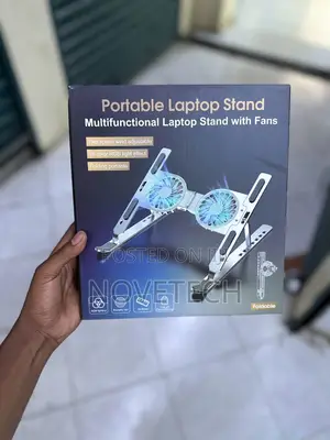 Adjustable Foldable Portable Laptop Stand With Dual Fan