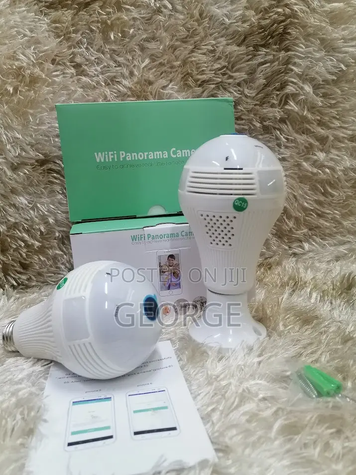 New Nanny Wireless Panoramic Spy Bulb Camera CCTV