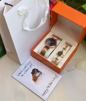 4 In 1 Mother's Day Gift Pack With Gold Watch And Bracelet