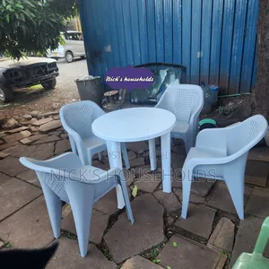 1 Plus Plastic Table With 4 Easy Chair (Strong Plastic Chair