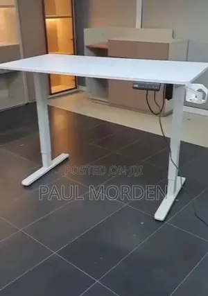 White Electric Adjustable Table 120cm