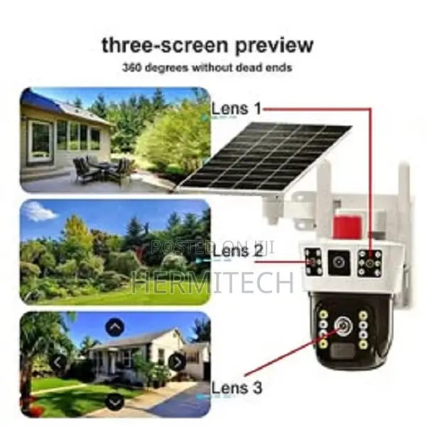 4g Solar Powered PTZ Dual Lens CCTV Camera