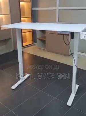 120cm White Adjustable Height Electric Desk