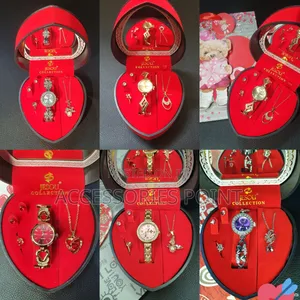 Jesou Valentines Gift Set Ladies Watch, Necklace, Earrings, Ring
