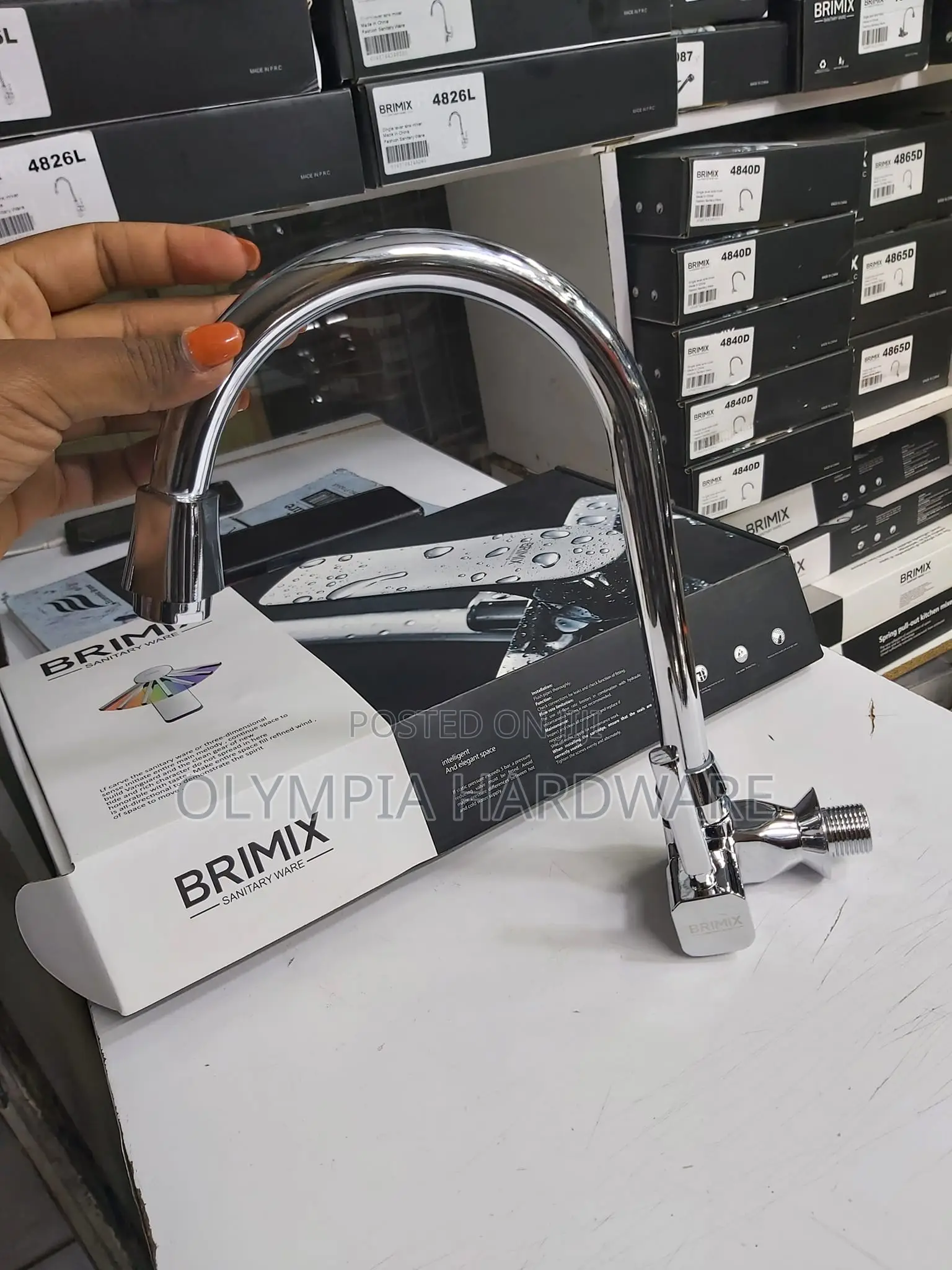 Brimix Kitchen Tap (Wall) Silver/Chrome