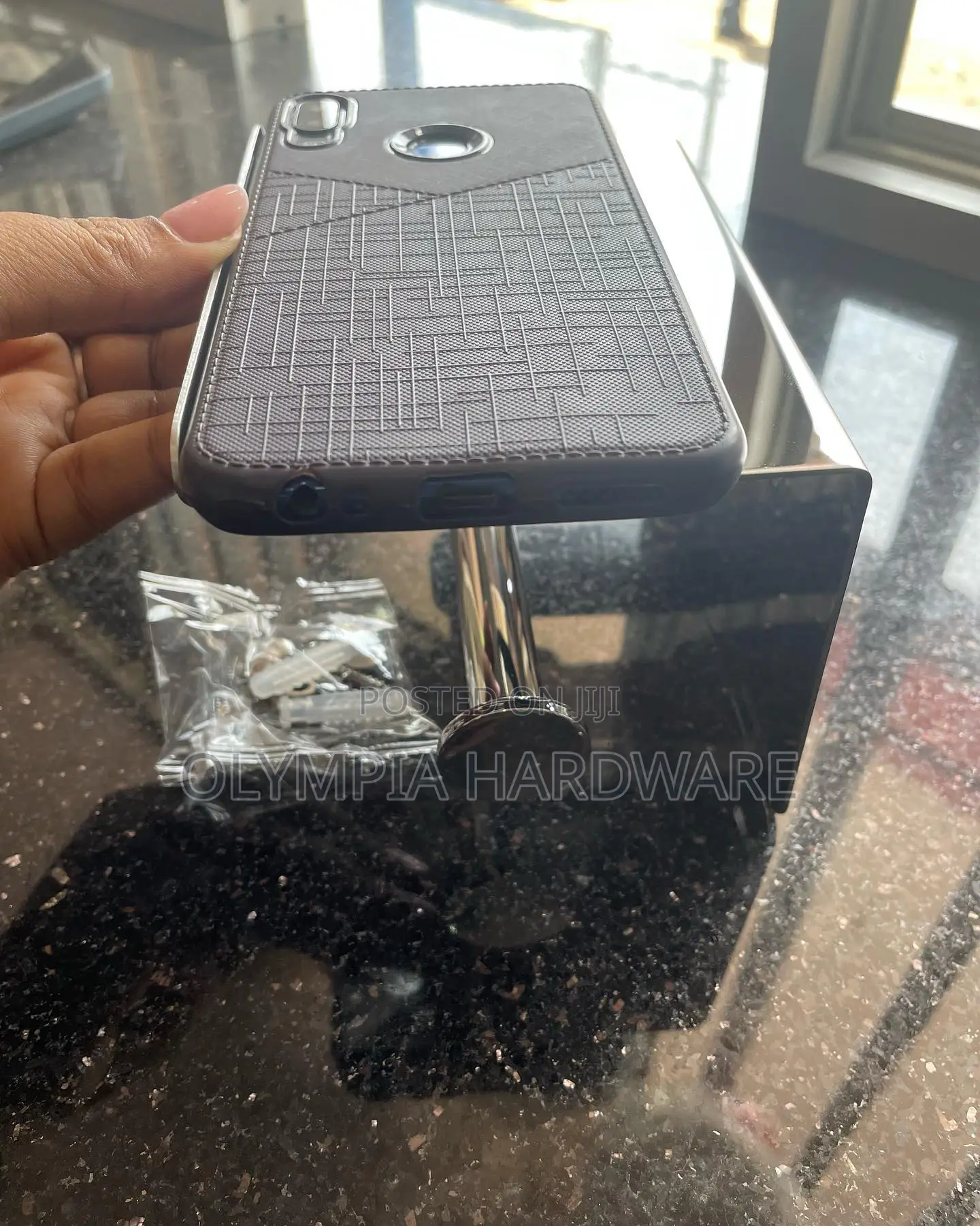 Tissue Holder With Phoneplacement Heavy Guage