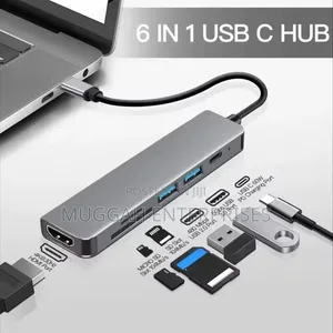 6 In1 Usb Hub Adapter With Hdmi Type C