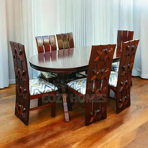 Dining Table, Vibrant 6 Seater Dining Table in Brown Vanis