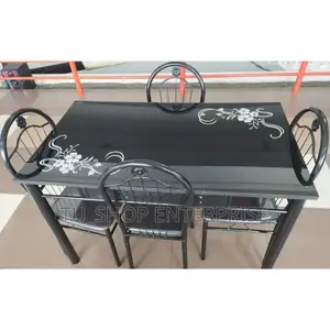 Dinning Table##Executive Black 4 Sitter Dinning Table