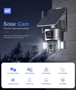 20x Zoom 4g Dual Lens 4mp Hd Outdoor PTZ Solar CCTV Camera