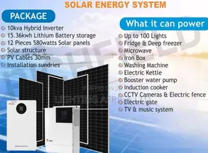 10kva Hybrid Inverter - 15.36kwh Lithium Battery Solar System Complete