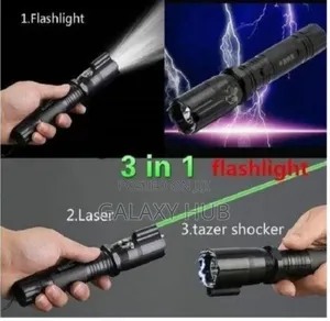 3in1 Shock Flashlight With Laser Pointer