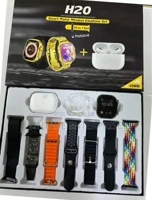 H20 Ultra Smart Watch With Wireless Bluetooth Earphones
