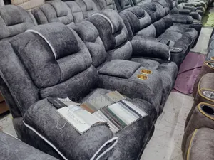 Color Gray Fiber Semi Recliner 5seater
