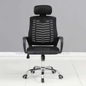 Office Chair:Airflow Fabric Backrest Ergonomic Headrest Seat