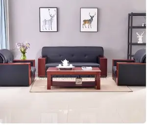 Sofas: Compact 5-Seater Leather Executive Sofa Lobby Set