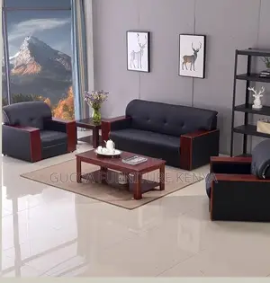 Sofas: Compact 5-Seater Leather Executive Sofa Lobby Set