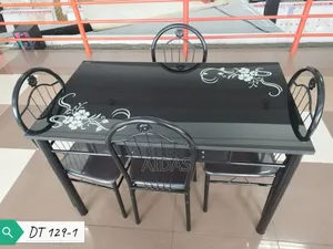 Executive Black 4 Seater Dinning Table Set