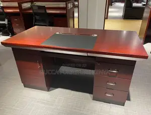 Office Desk:140cm Solid Corporate Desk With Built-in Cabinet