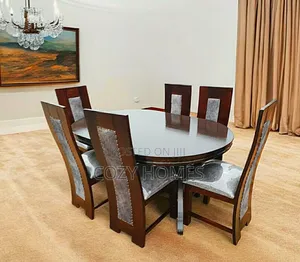 Dining Set, a Vintage-Inspired Walnut Dining Set for 6
