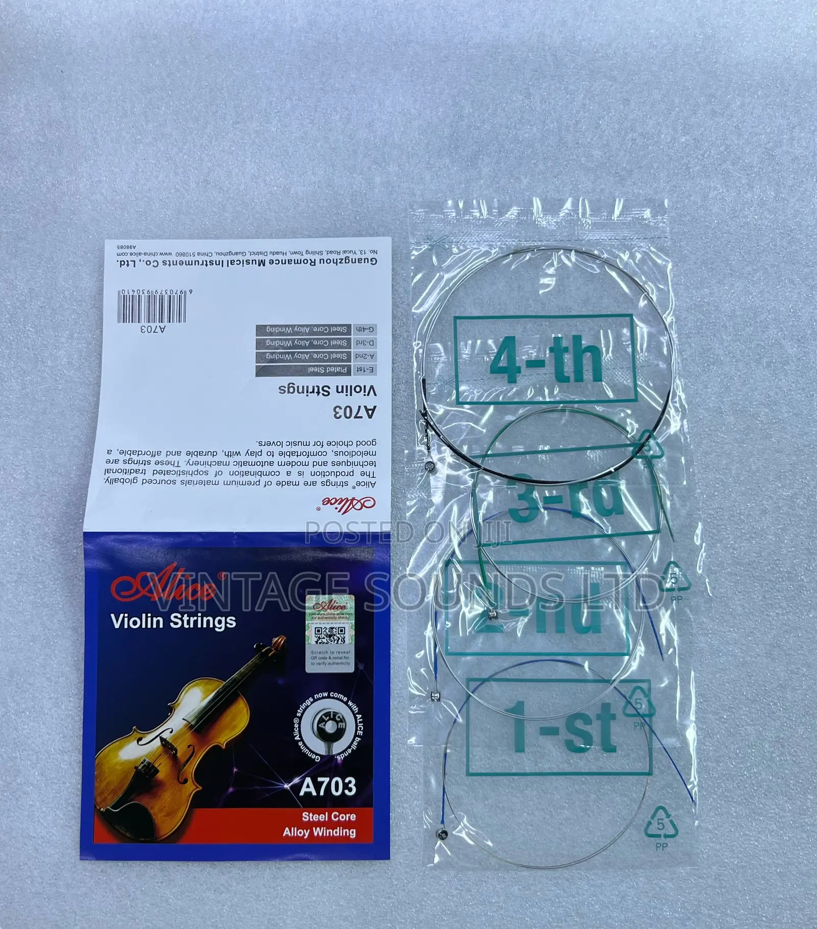 Alice A703 Violin Strings Set for 1/2, 3/4, and 4/4 Size