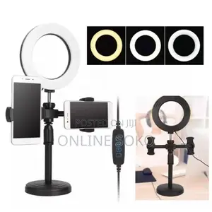 Live Streaming Desk Selfie Ring Light Stand Phone Holder