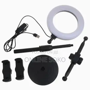 Live Streaming Desk Selfie Ring Light Stand Phone Holder