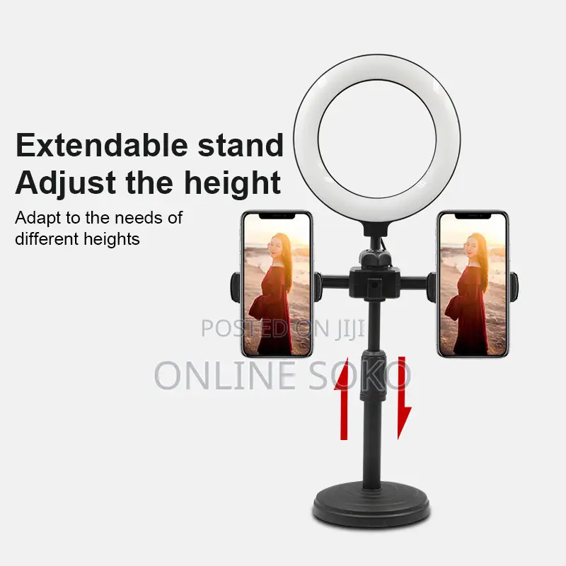 Live Streaming Desk Selfie Ring Light Stand Phone Holder