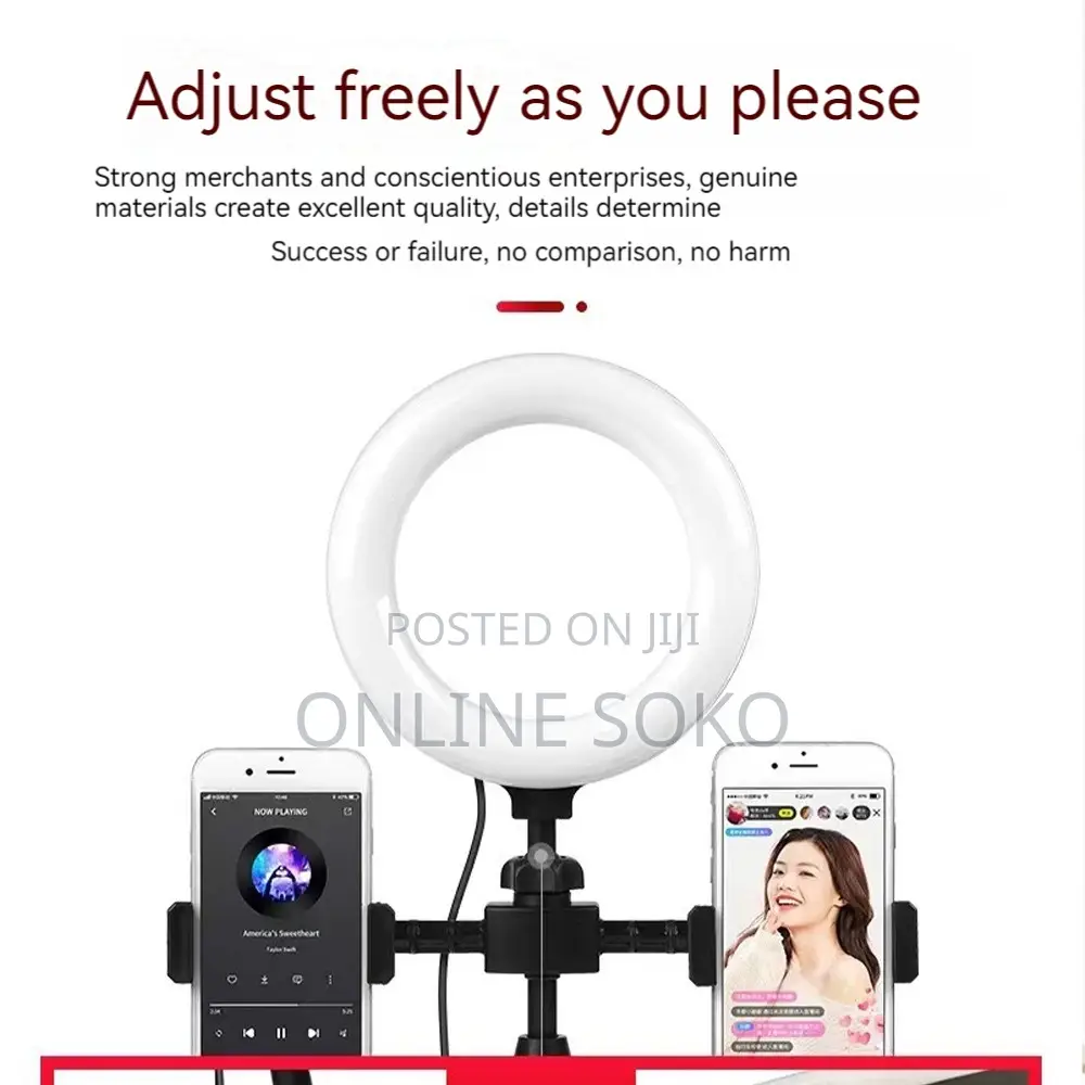 Live Streaming Desk Selfie Ring Light Stand Phone Holder