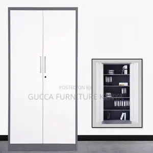 Cabinets: 2-Door Metallic Cabinet With 5 Shelves for Office