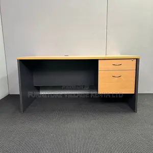 Office Desk: Cherry-Finish Rectangular Office Desk-120cm