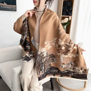 Luxury Floral Print Scarf_car