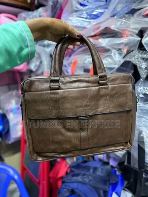 Coffee Brown Men's Leather/Shoulder Laptop/Documents Baga