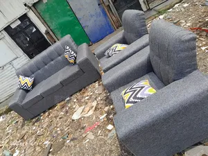 Five Seater Sofa Set Available In Grey Colour