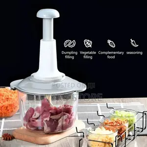 *1.5l Manual Food Chopper, With 3 Curved Steel Blades