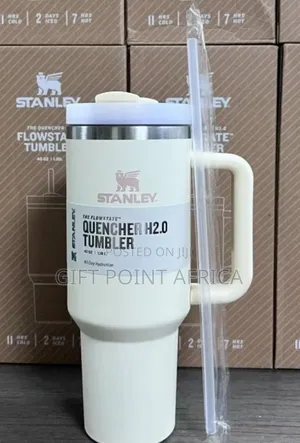 Original White Stanley Travel Cup Mug With Handle