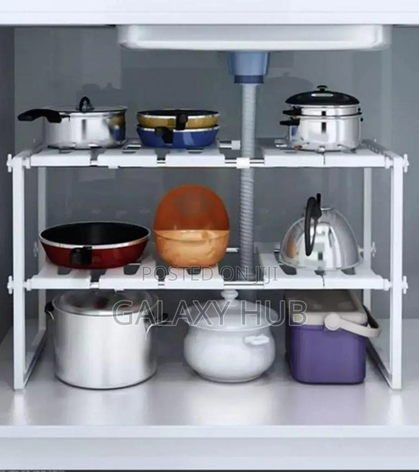 *Expandable Under the Sink Rack Pool Organizer
