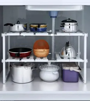 *Expandable Under the Sink Rack Pool Organizer