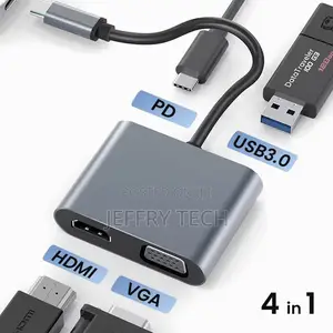 4 in 1 Type-C+Hdmi+Vga+Pd Charging+Usb 3.0 Adapter