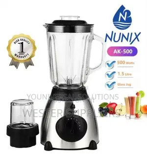 Nunix Ak-500 Powerful 2 in 1 Blender With Glass Jar - 1.5