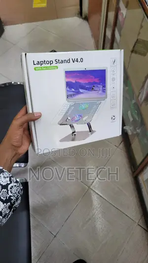 Aluminium Tabletop Laptop Stand Double Fan Portable Laptop