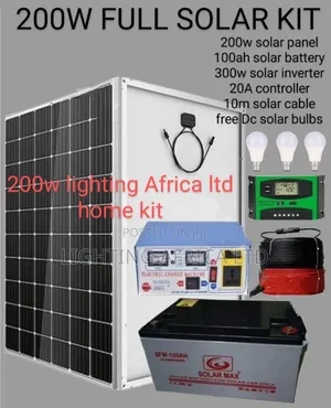 200 Watts Free Energy Solar System - 100ah Battery - 300w Inverter